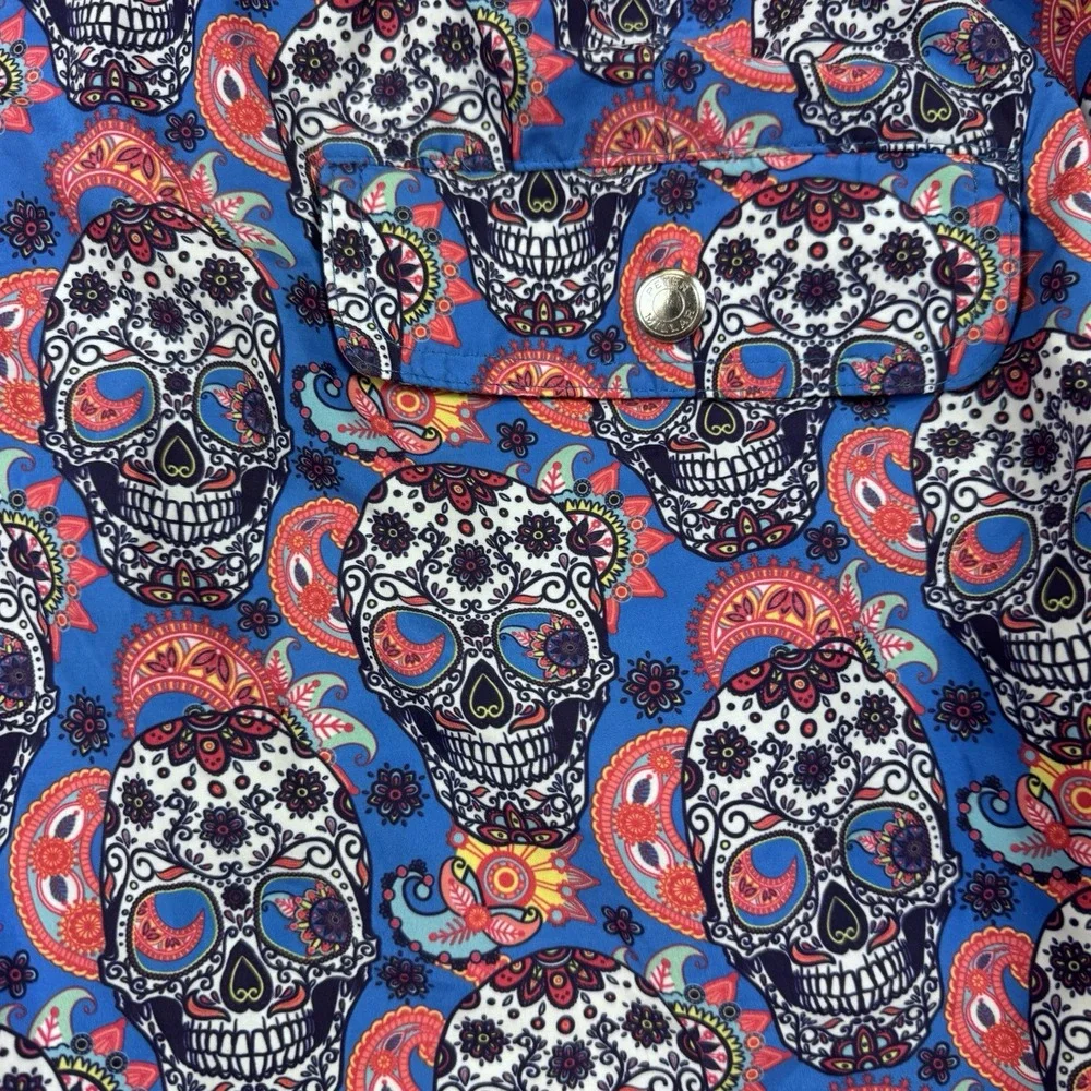 Peter Millar Collection Swim Trunks XL Multicolor Sugar Skull Dia De Los Muertos